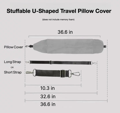 Space-Saver Stuffable U-Shaped Travel Pillow Cover
