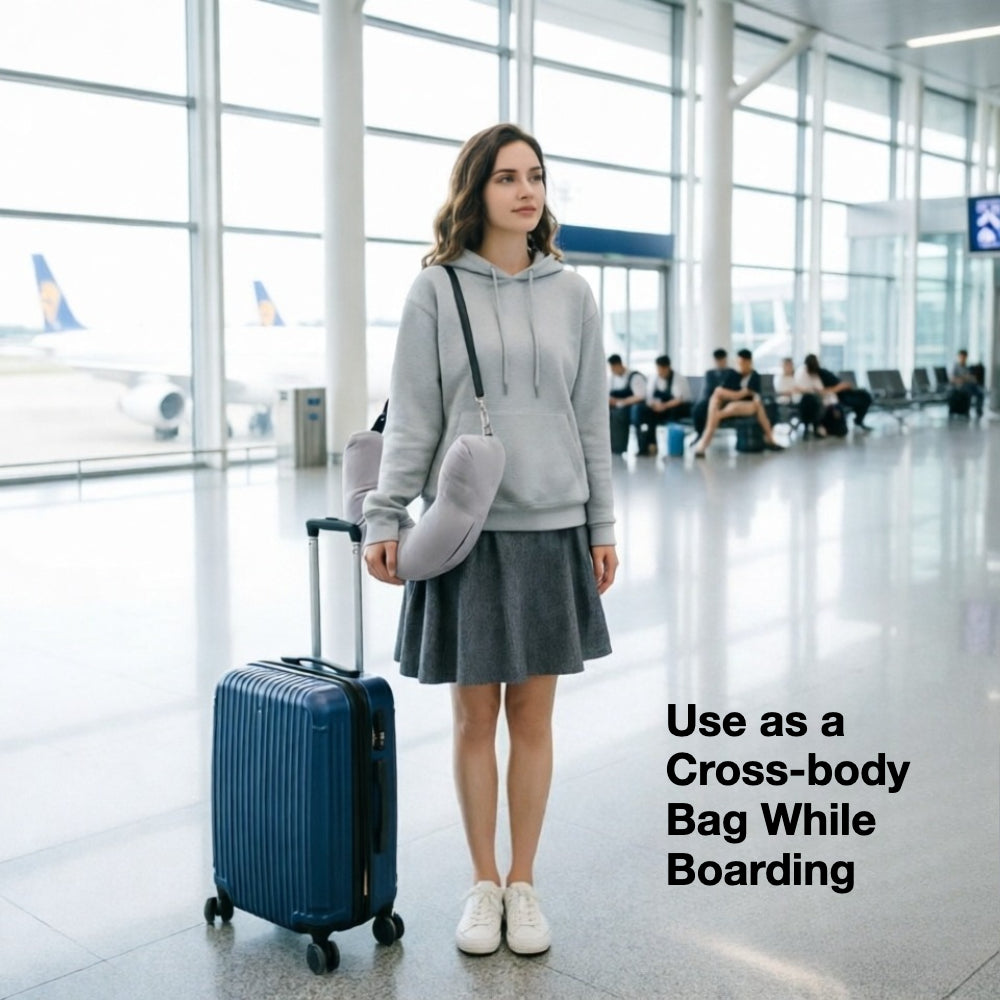 Space-Saver Stuffable U-Shaped Travel Pillow Cover